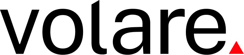 Logo Volare Preto com Triângulo Vermelho